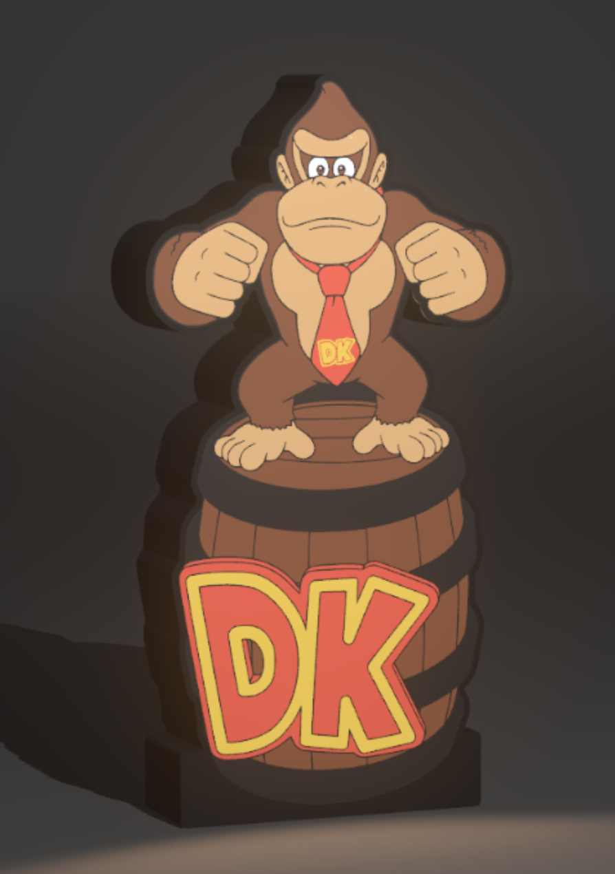Donkey Kong LED light box – custom 3D printed – Lit Layer Creations